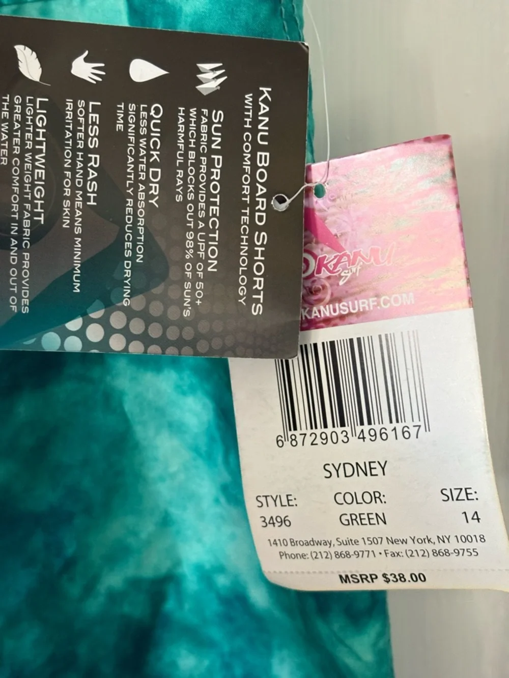 Kanu Surf Teal Green Tie-Dye Boardshorts